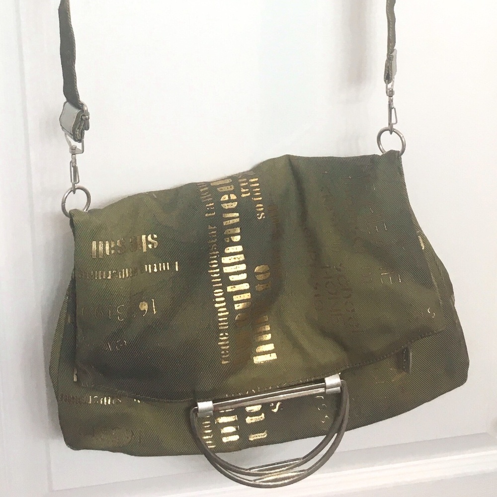 Green and Gold Paul & Co. Convertible Bag